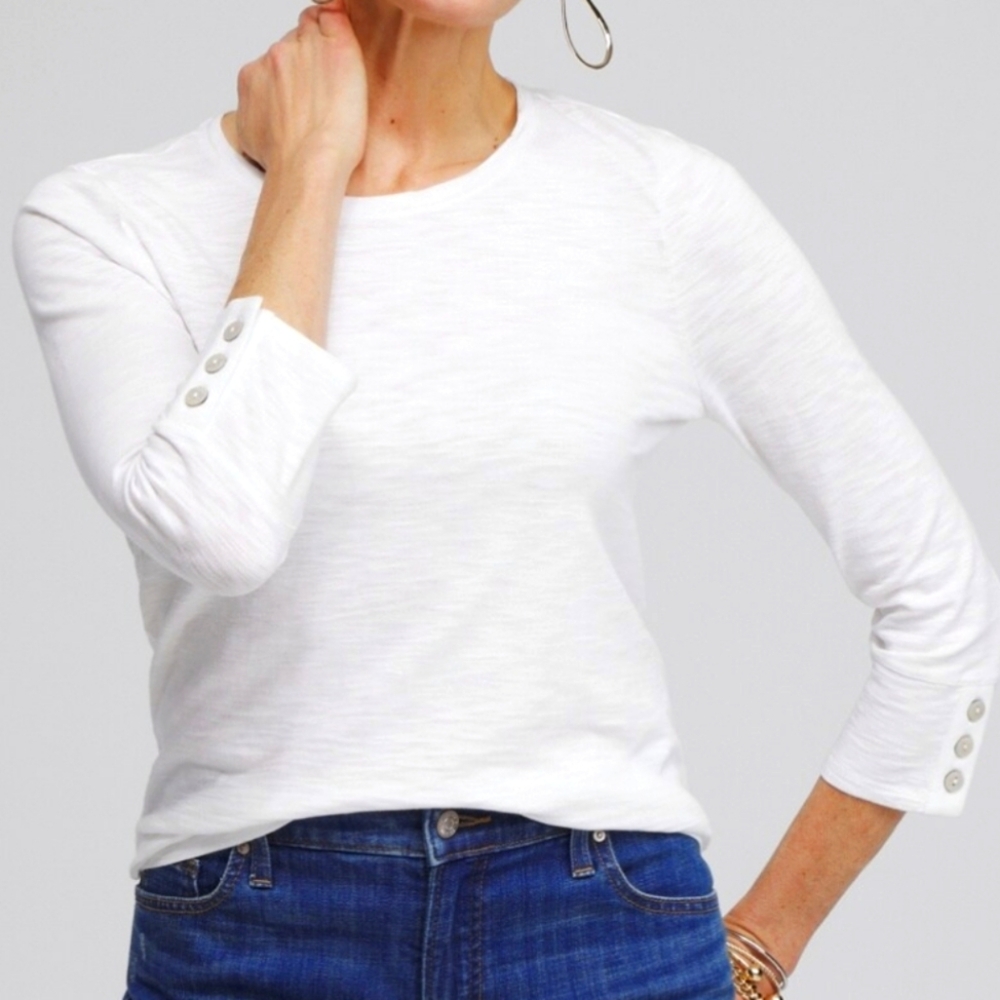 3/4 Sleeve Button Tee